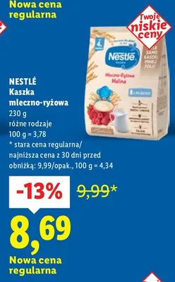 Kaszka mleczno-ryżowa, różne rodzaje promocja w Lidl