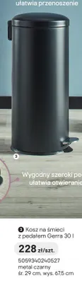 Kosz na śmieci z pedałem Gerra metal czarny 30l śr.29cm wys.67,5cm promocja w Castorama