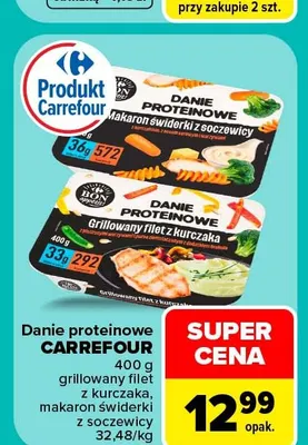 Danie proteinowe Carrefour Bon Appétit makaron świderki z soczewicy promocja w Carrefour Market