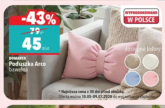 Poduszka Arco Domarex bawełna promocja w Biedronka