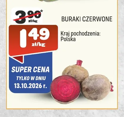 Buraki czerwone promocja w Społem Praga