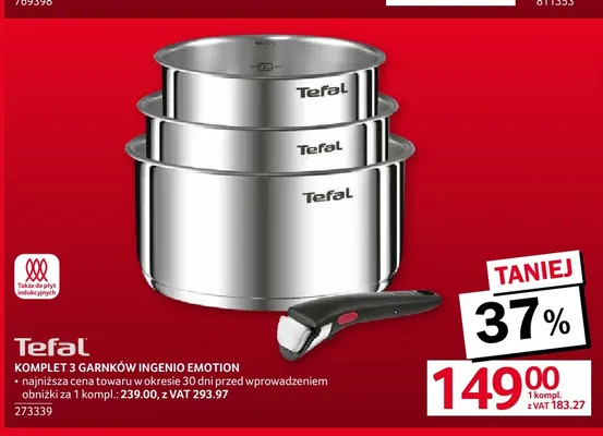 Komplet 3 garnków Ingenio Emotion Tefal promocja w Selgros