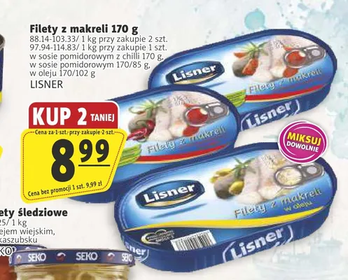 Filety z makreli w oleju Lisner promocja w Prim Market