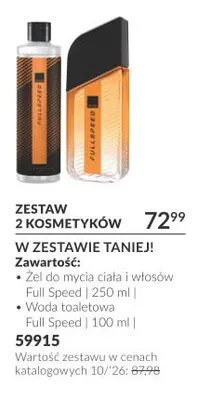 Zestaw żel do mycia ciała i włosów Full Speed + woda toaletowa Full promocja w AVON