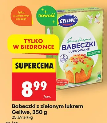 Babeczki z zielonym lukrem lukrowane promocja w Biedronka