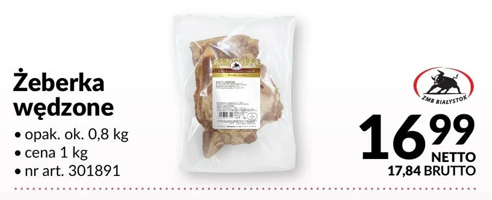 Żeberka wędzone promocja w Makro