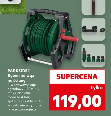 Bęben na wąż na ścianę promocja w Kaufland