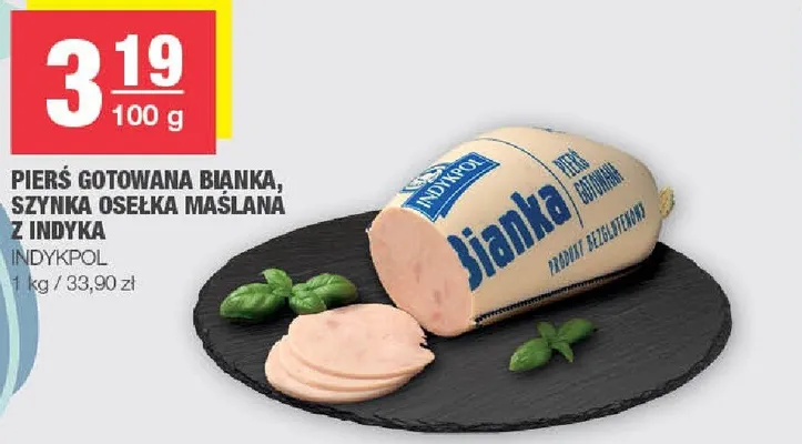 Pierś gotowana bianka, szynka osełka maślana z indyka promocja w SPAR
