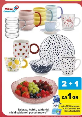 Kubki szklane i porcelanowe promocja w Carrefour Market