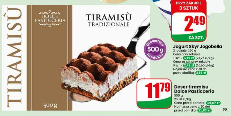 Deser tiramisu Dolce Pasticceria promocja w Dino