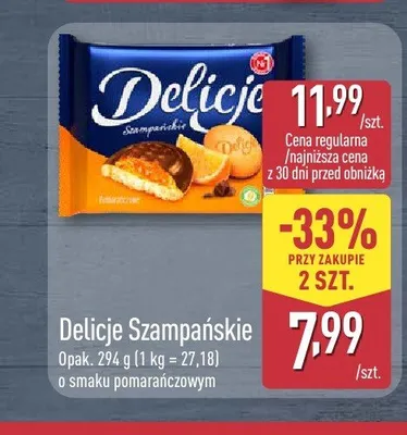 Delicje Szampańskie o smaku pomarańczowym promocja w Aldi