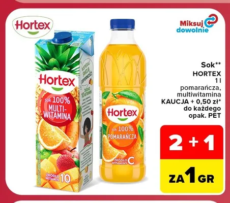 Sok multiwitamina Hortex promocja w Carrefour Market