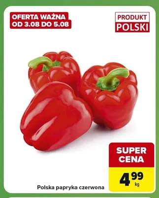 Polska papryka czerwona promocja w Carrefour Express