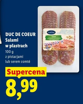 Salami w plastrach z serem comté Duc De Coeur promocja w Lidl