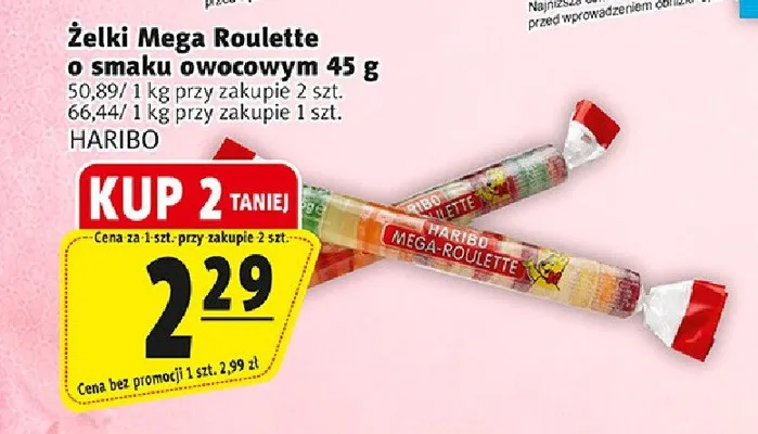 Żelki Haribo Mega Roulette o smaku owocowym promocja w Prim Market