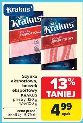 Szynka eksportowa, boczek eksportowy promocja w Carrefour