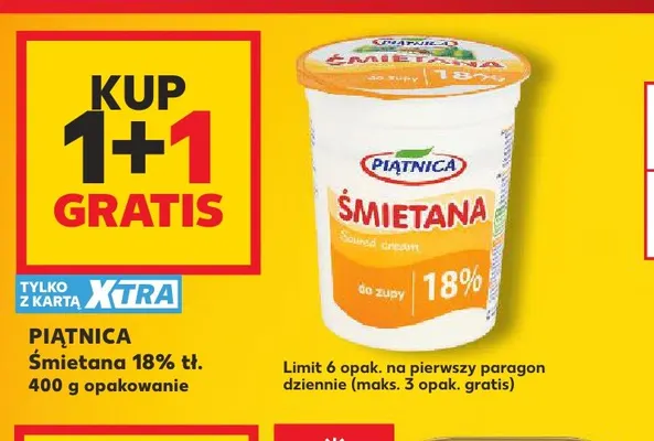 Śmietana Piątnica 18% promocja w Kaufland
