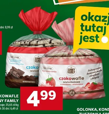 Czokowafle wielozbożowe Sunny Family promocja w Stokrotka