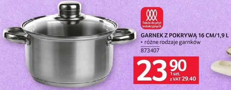 GARNEK Z POKRYWĄ 16 CM/1.9 L promocja w Selgros