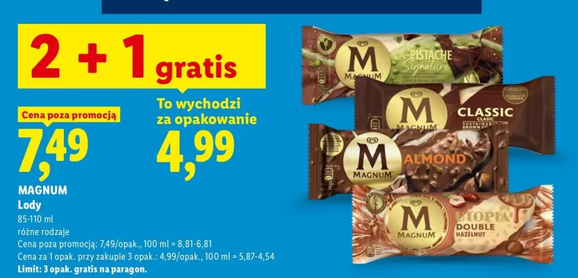 Lody Magnum Double Hazelnut promocja w Lidl