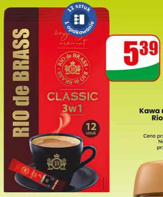 Napój kawowy 3w1 Rio de Brass 12-pak 18g promocja w Dino