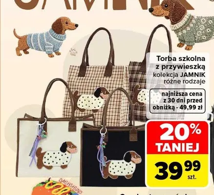 Torba szkolna z przywieszką Wikam kolekcja Jamnik promocja w Carrefour Market