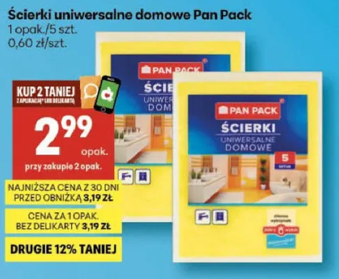 Ścierki uniwersalne domowe promocja w Delikatesy Centrum