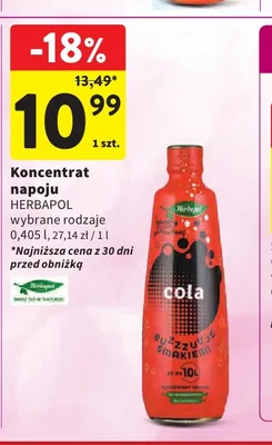 Koncentrat napoju Herbapol Cola promocja w Intermarche