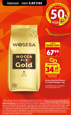 Kawa ziarnista Mocca Fix Gold promocja w Biedronka