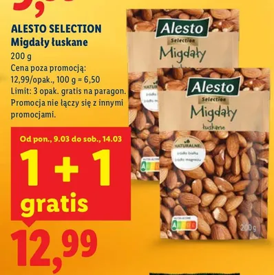 Migdały łuskane promocja w Lidl