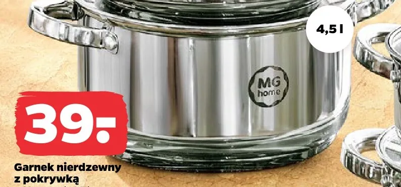 Garnek nierdzewny z pokrywką Mg home ø22 cm 4,5 l promocja w Netto