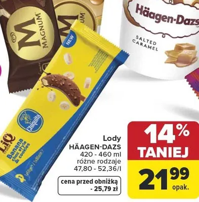 Lody na patyku różne rodzaje promocja w Carrefour Market