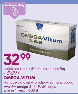 Kompozycja olejów o odpowiedniej proporcji kwasów omega 3,6, 9 60 kaps. promocja w Super-Pharm