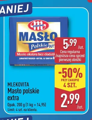 Masło polskie extra Mlekovita promocja w Aldi