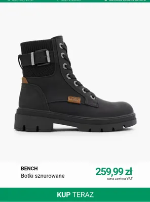 Botki sznurowane Bench promocja w Deichmann