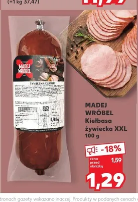 Kiełbasa żywiecka XXL Madej Wróbel promocja w Kaufland