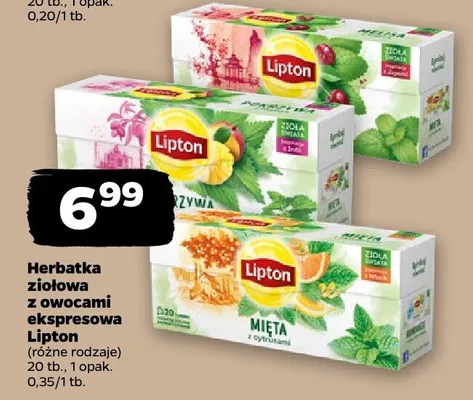 Herbatka ziołowa z owocami ekspresowa Lipton Zioła Świata Inspiracje z Japonii promocja w Netto