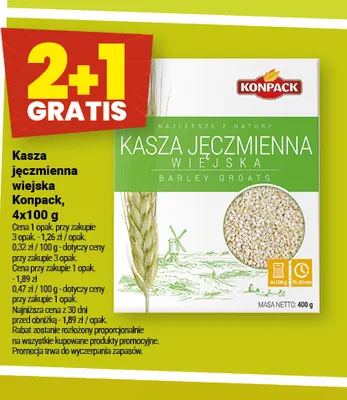 Kasza jęczmienna wiejska Konpack promocja w Twój Market