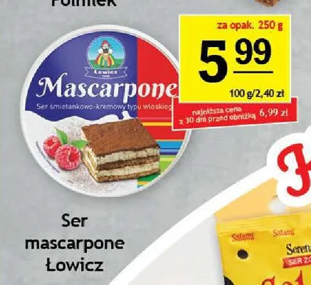 Ser mascarpone Łowicz promocja w Gram Market