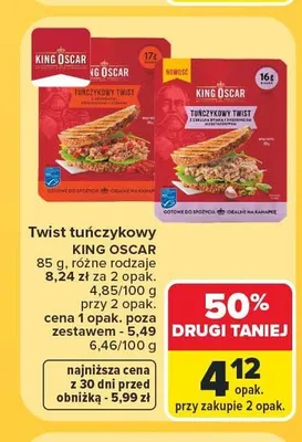 Twist tuńczykowy z suszonymi pomidorami King Oscar promocja w Carrefour