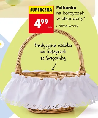 Falbanka na koszyczek wielkanocny różne wzory promocja w Biedronka