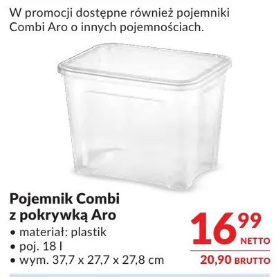 Pojemnik Combi z pokrywką Aro promocja w Makro