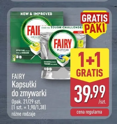 Kapsułki do zmywarki Fairy Platinum promocja w Aldi