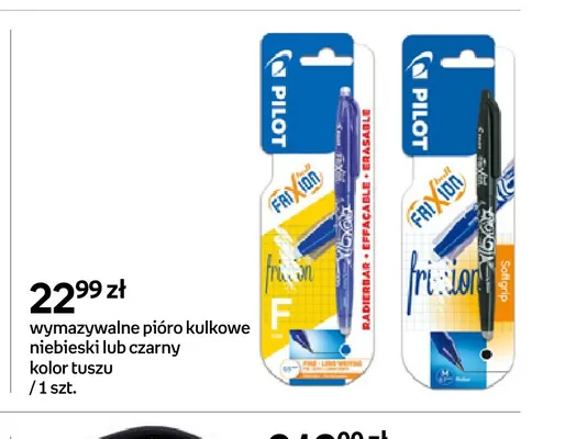 Pióro kulkowe wymazywalne czarne Pilot FriXion promocja w Empik
