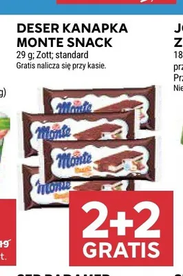 Deser kanapka Monte Snack promocja w Stokrotka