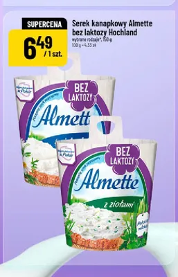 Serek kanapkowy Almette bez laktozy Hochland śmietankowy promocja w POLOmarket