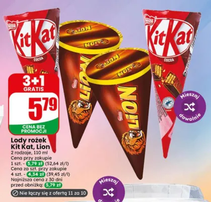 Lody rożek Lion Nestlé promocja w Dino