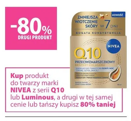 Maseczka do twarzy Nivea Q10 Przeciwzmarszczkowy promocja w Hebe