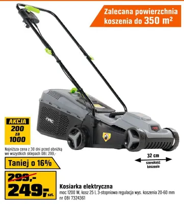 Kosiarka elektryczna moc 1200 w promocja w OBI