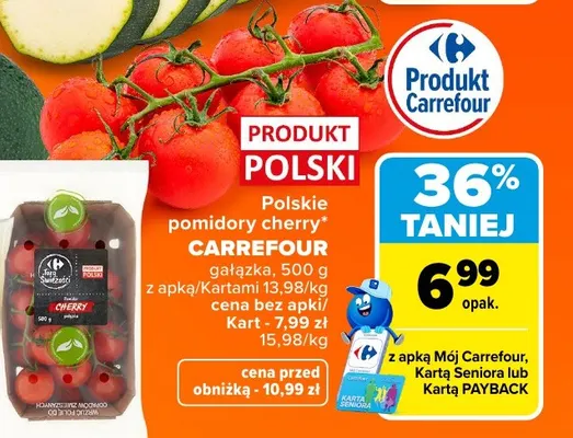 Pomidory cherry gałązka Carrefour promocja w Carrefour